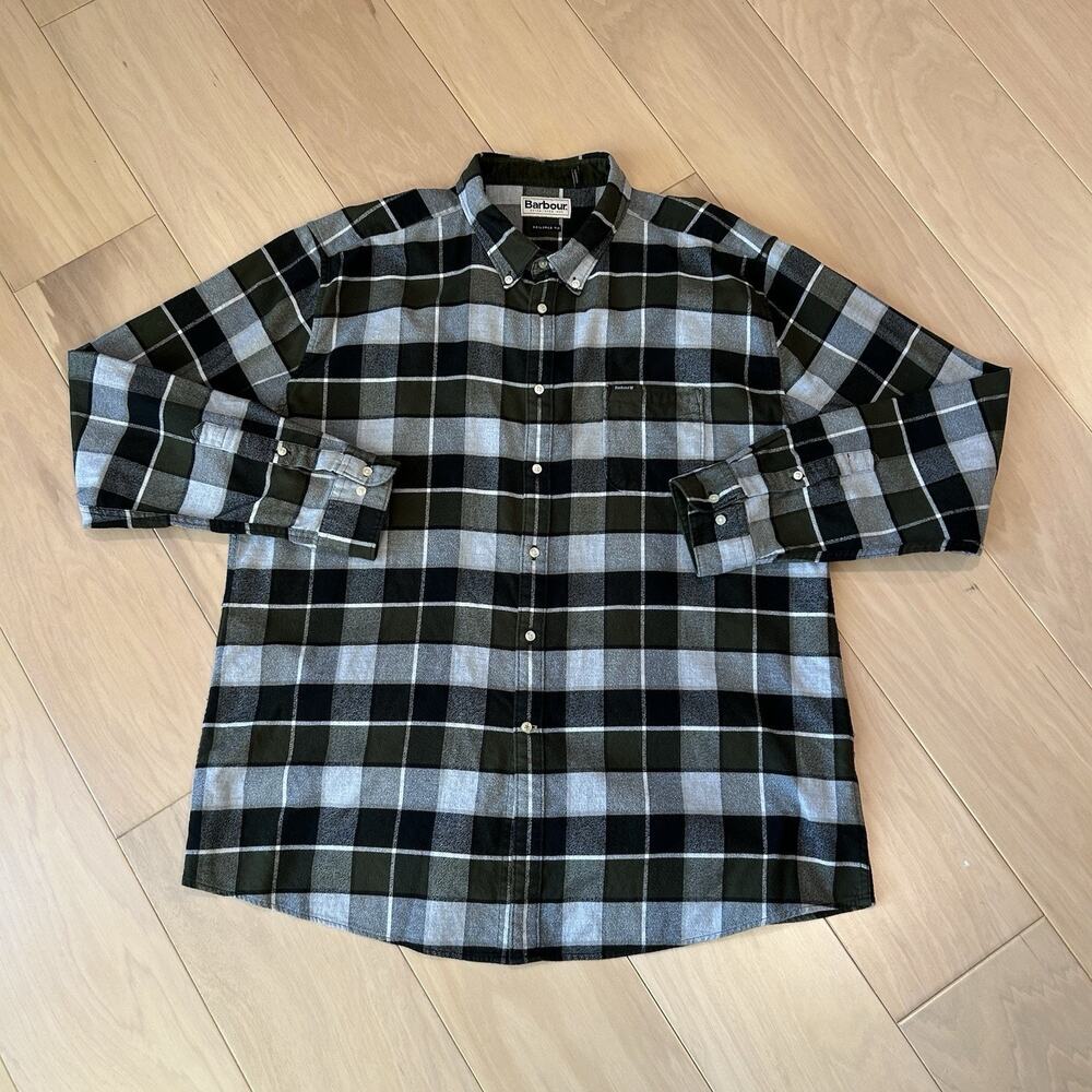 Barbour Valley Tailored Fit Button Up Shirt Long Sleeve Men’s 2XL